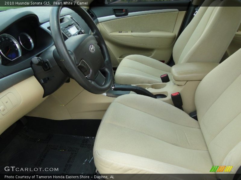 Pearl White / Camel 2010 Hyundai Sonata GLS