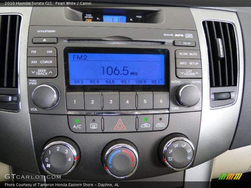 Pearl White / Camel 2010 Hyundai Sonata GLS