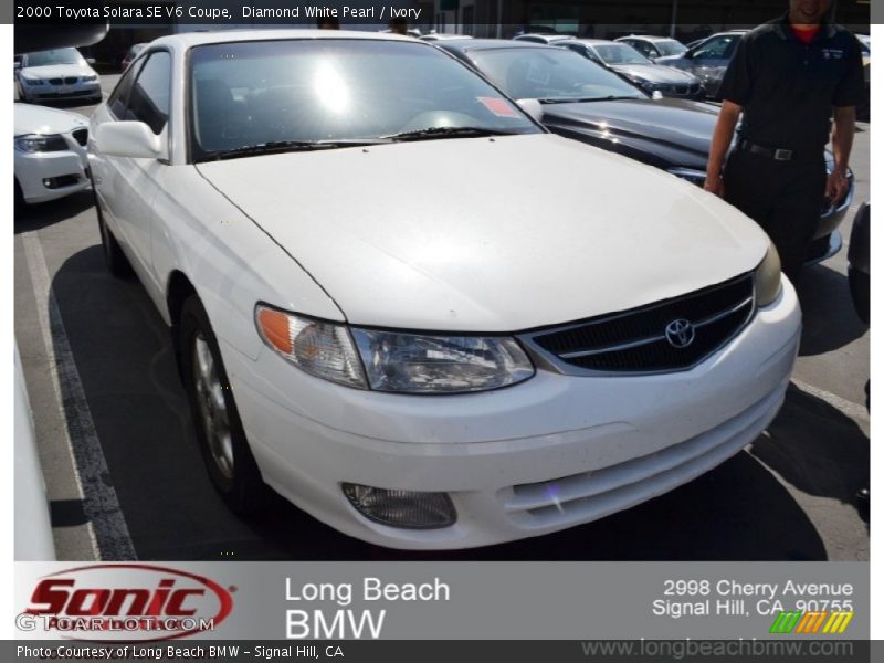 Diamond White Pearl / Ivory 2000 Toyota Solara SE V6 Coupe