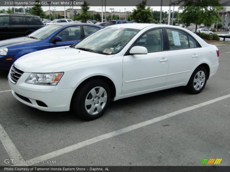 Pearl White / Camel 2010 Hyundai Sonata GLS