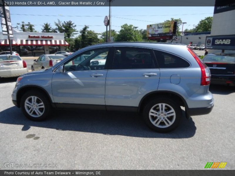 Glacier Blue Metallic / Gray 2010 Honda CR-V EX-L AWD