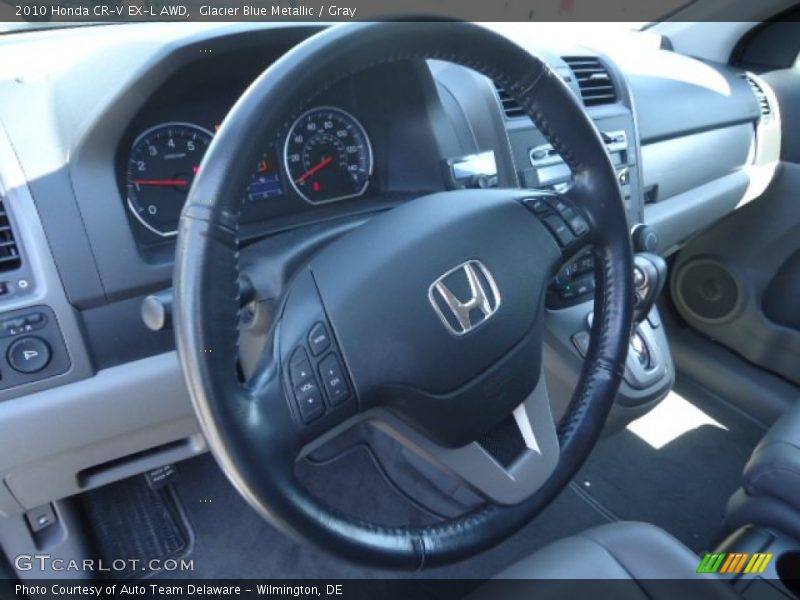 Glacier Blue Metallic / Gray 2010 Honda CR-V EX-L AWD