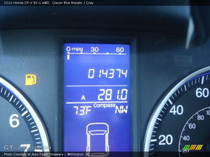 Glacier Blue Metallic / Gray 2010 Honda CR-V EX-L AWD
