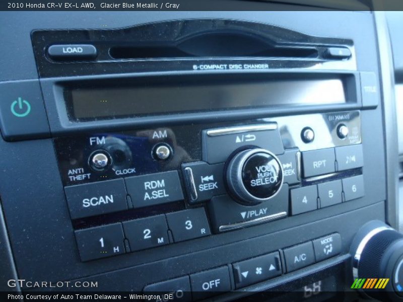 Glacier Blue Metallic / Gray 2010 Honda CR-V EX-L AWD