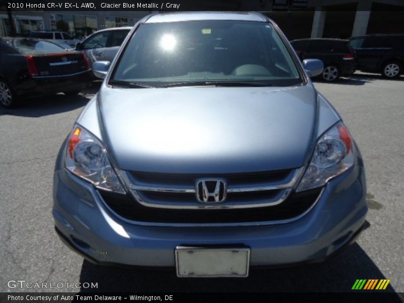 Glacier Blue Metallic / Gray 2010 Honda CR-V EX-L AWD