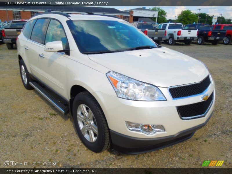 White Diamond Tricoat / Ebony 2012 Chevrolet Traverse LT