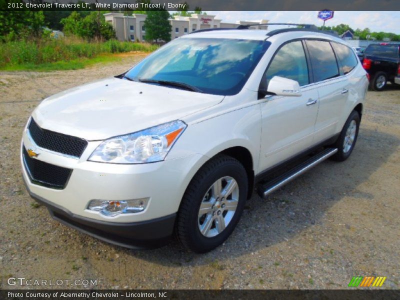 White Diamond Tricoat / Ebony 2012 Chevrolet Traverse LT