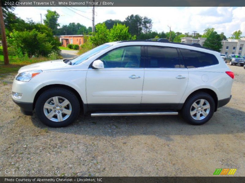 White Diamond Tricoat / Ebony 2012 Chevrolet Traverse LT