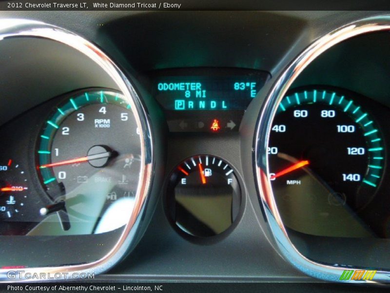 White Diamond Tricoat / Ebony 2012 Chevrolet Traverse LT