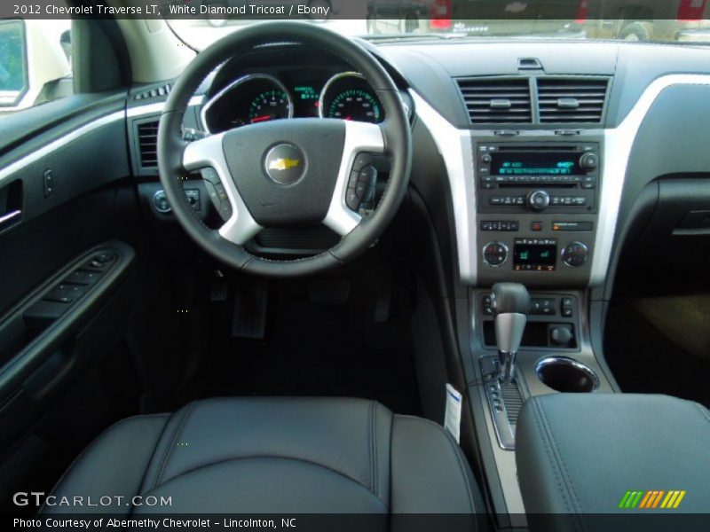 White Diamond Tricoat / Ebony 2012 Chevrolet Traverse LT
