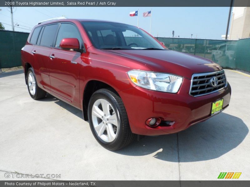 Salsa Red Pearl / Ash Gray 2008 Toyota Highlander Limited