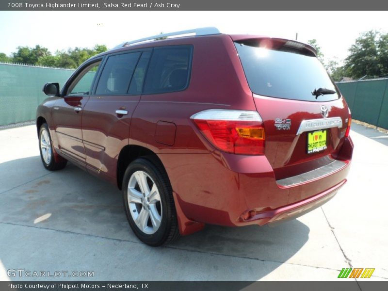 Salsa Red Pearl / Ash Gray 2008 Toyota Highlander Limited