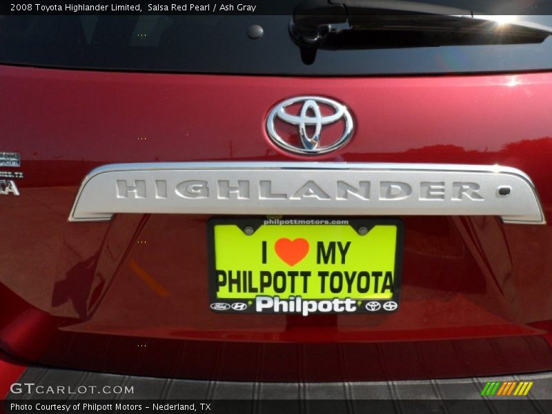 Salsa Red Pearl / Ash Gray 2008 Toyota Highlander Limited