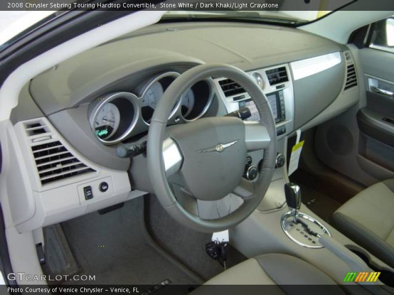 Stone White / Dark Khaki/Light Graystone 2008 Chrysler Sebring Touring Hardtop Convertible