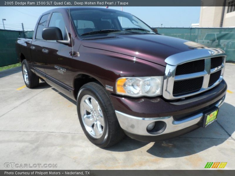Deep Molten Red Pearl / Taupe 2005 Dodge Ram 1500 SLT Quad Cab