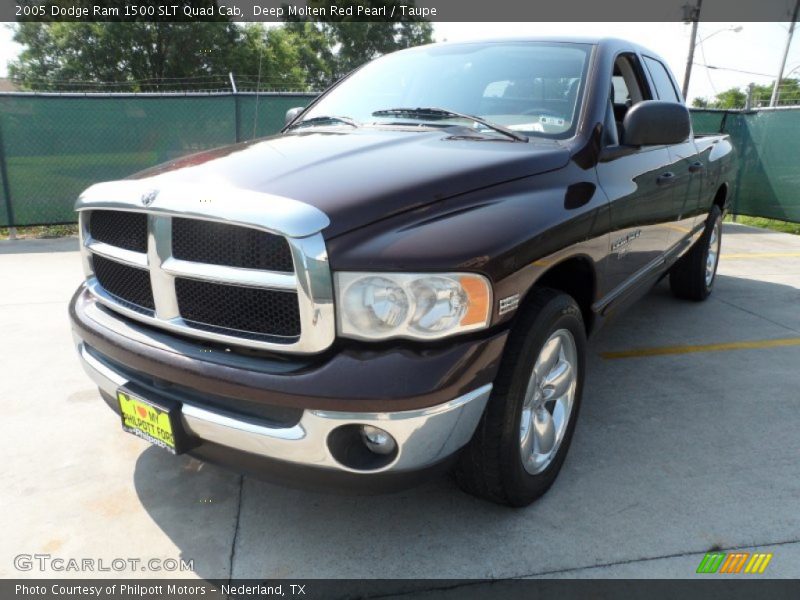 Deep Molten Red Pearl / Taupe 2005 Dodge Ram 1500 SLT Quad Cab