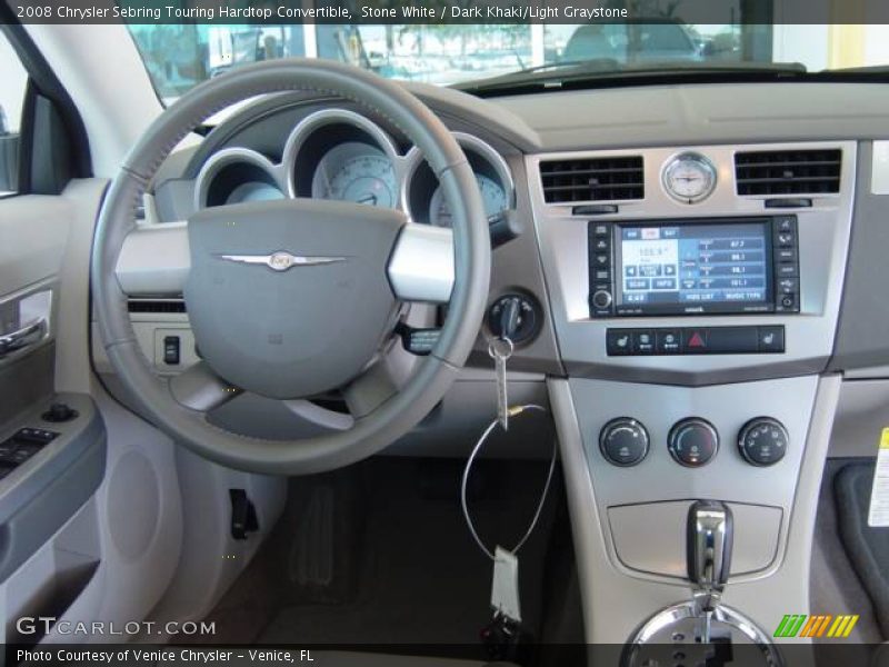 Stone White / Dark Khaki/Light Graystone 2008 Chrysler Sebring Touring Hardtop Convertible