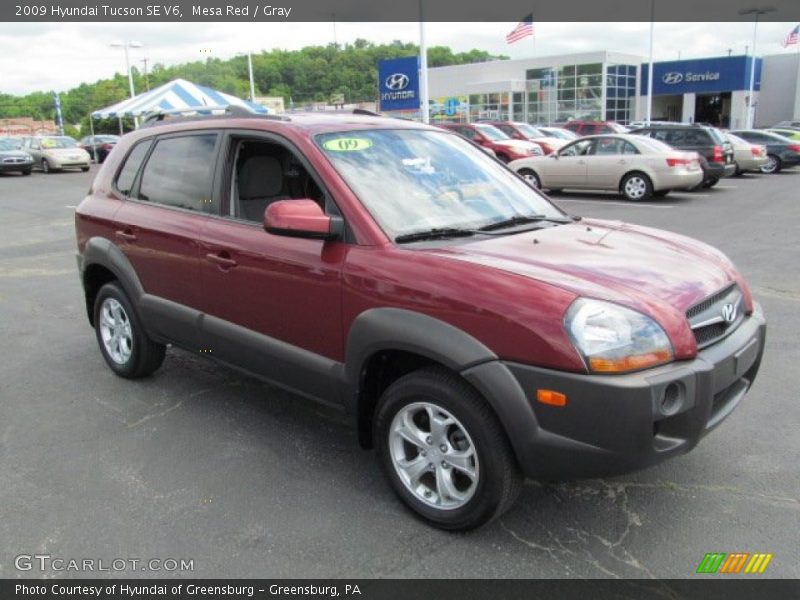 Mesa Red / Gray 2009 Hyundai Tucson SE V6
