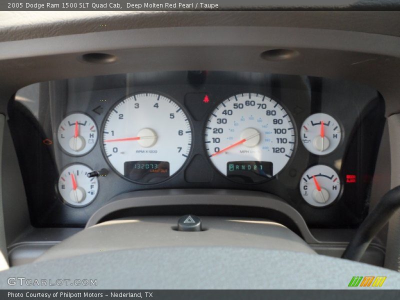 Deep Molten Red Pearl / Taupe 2005 Dodge Ram 1500 SLT Quad Cab