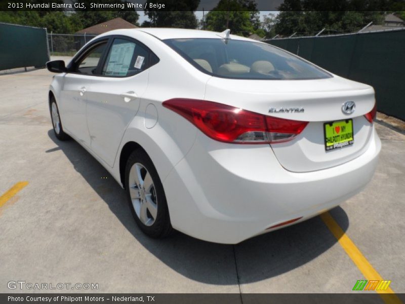 Shimmering White / Beige 2013 Hyundai Elantra GLS