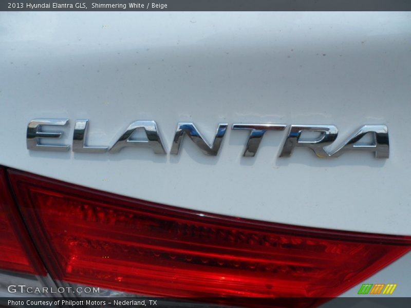 Shimmering White / Beige 2013 Hyundai Elantra GLS