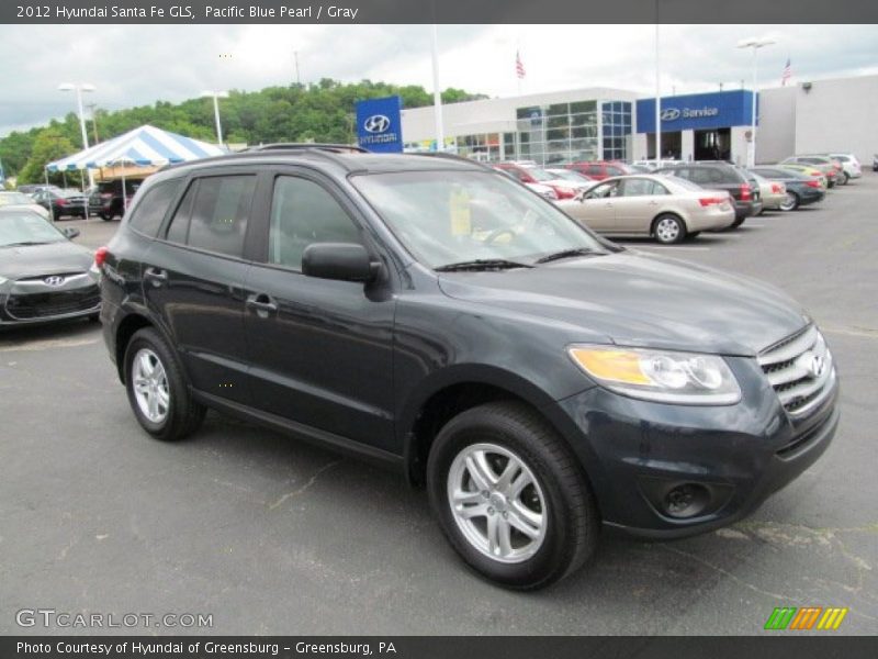 Pacific Blue Pearl / Gray 2012 Hyundai Santa Fe GLS