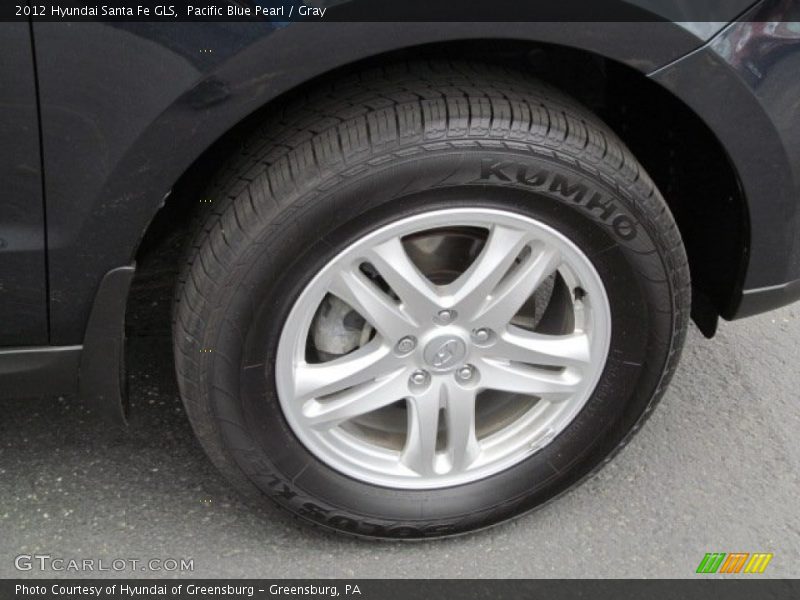 Pacific Blue Pearl / Gray 2012 Hyundai Santa Fe GLS