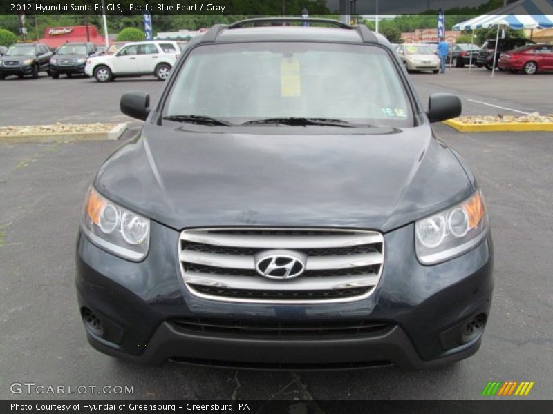 Pacific Blue Pearl / Gray 2012 Hyundai Santa Fe GLS