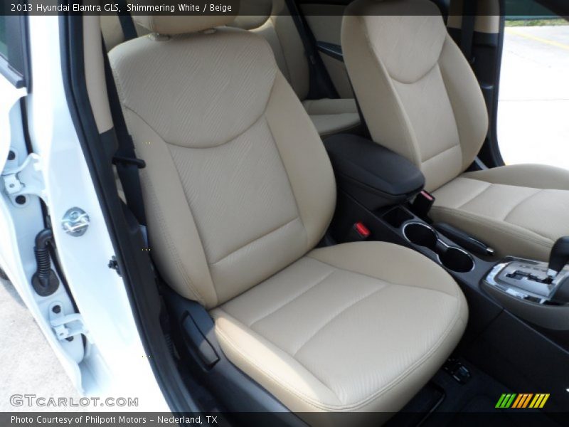 Shimmering White / Beige 2013 Hyundai Elantra GLS