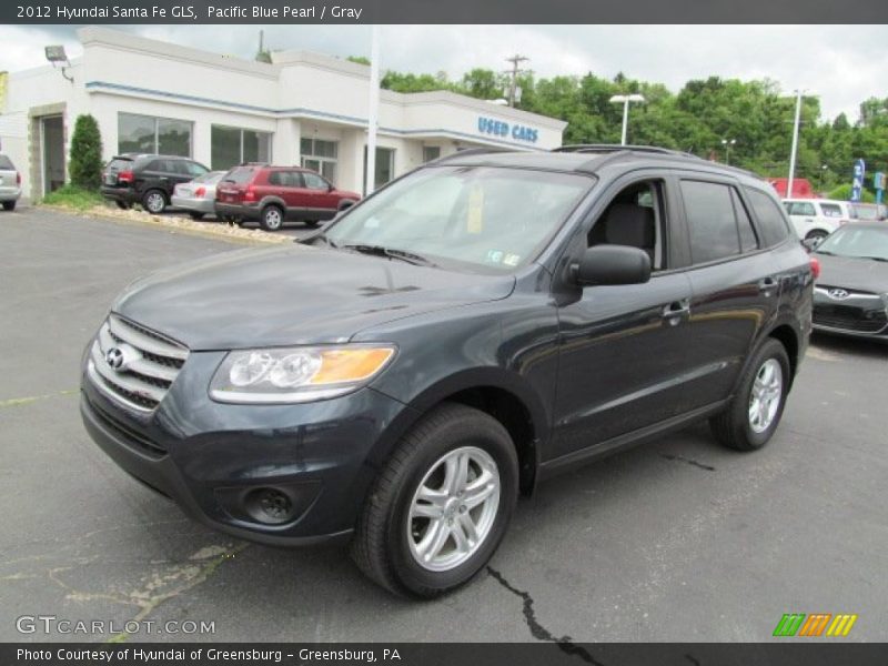 Pacific Blue Pearl / Gray 2012 Hyundai Santa Fe GLS