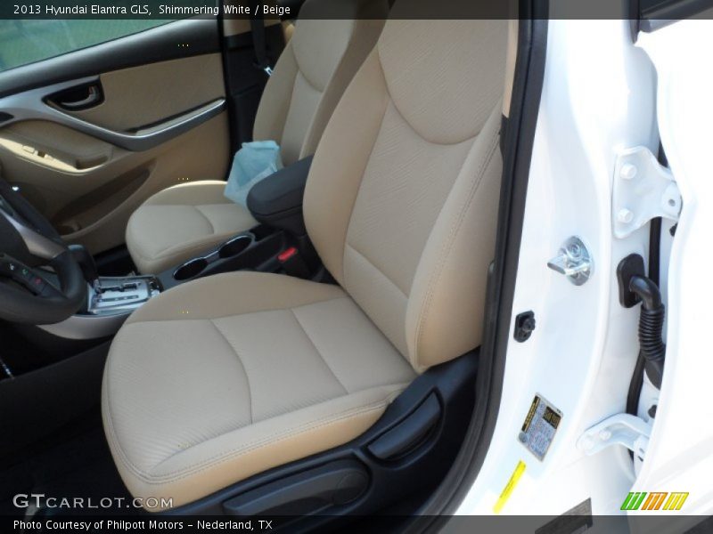 Shimmering White / Beige 2013 Hyundai Elantra GLS