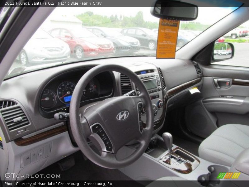 Pacific Blue Pearl / Gray 2012 Hyundai Santa Fe GLS