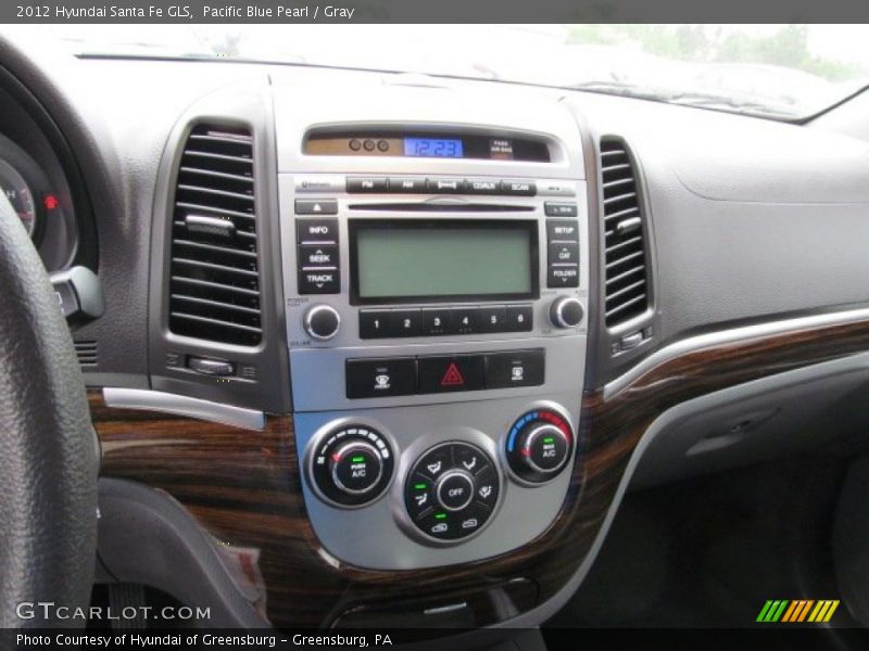 Pacific Blue Pearl / Gray 2012 Hyundai Santa Fe GLS