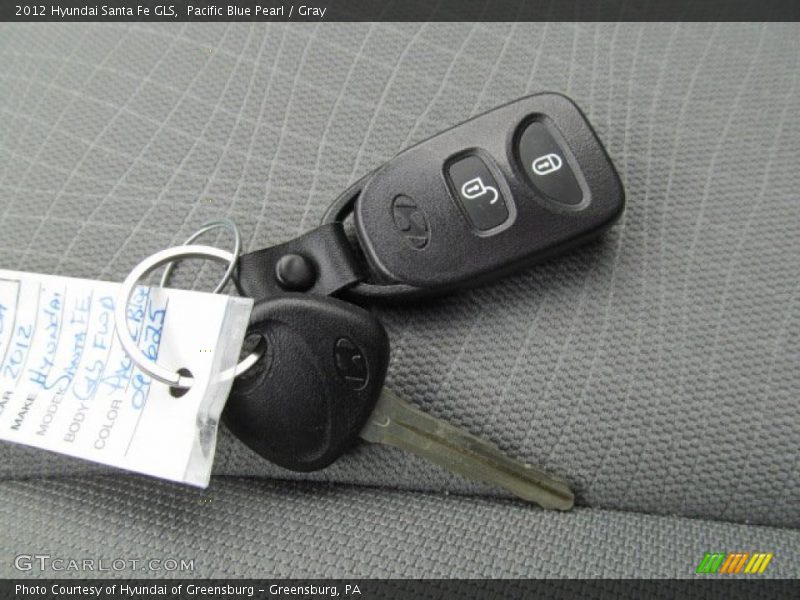 Pacific Blue Pearl / Gray 2012 Hyundai Santa Fe GLS