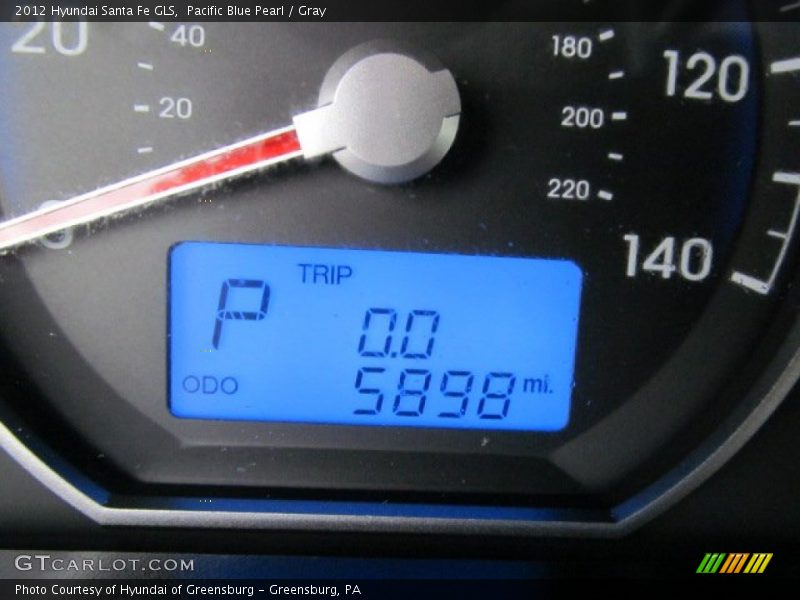 Pacific Blue Pearl / Gray 2012 Hyundai Santa Fe GLS