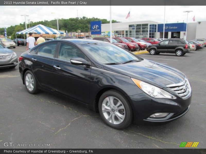 Pacific Blue Pearl / Gray 2013 Hyundai Sonata Limited