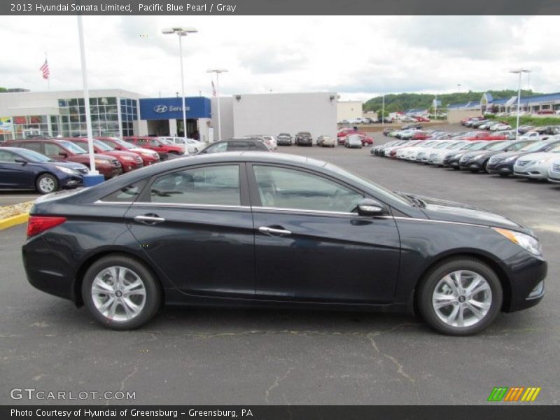 Pacific Blue Pearl / Gray 2013 Hyundai Sonata Limited