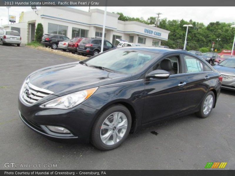 Pacific Blue Pearl / Gray 2013 Hyundai Sonata Limited