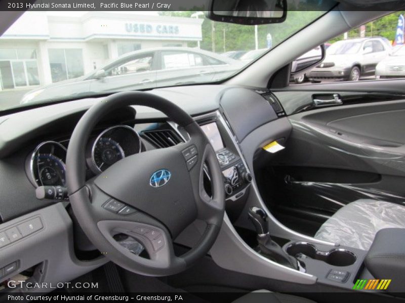 Pacific Blue Pearl / Gray 2013 Hyundai Sonata Limited