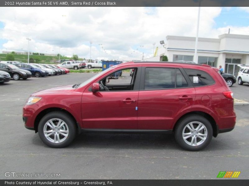 Sierra Red / Cocoa Black 2012 Hyundai Santa Fe SE V6 AWD