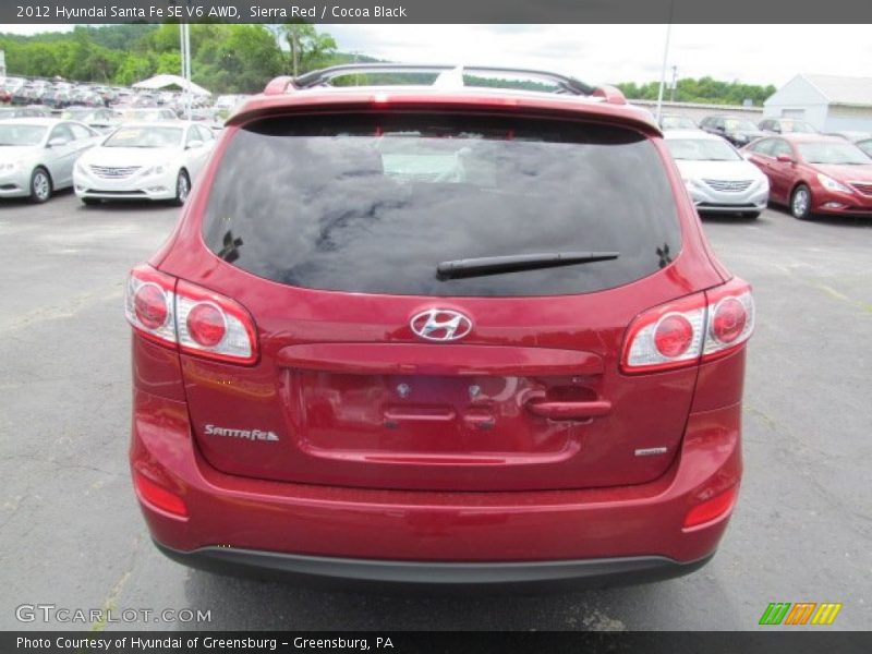 Sierra Red / Cocoa Black 2012 Hyundai Santa Fe SE V6 AWD