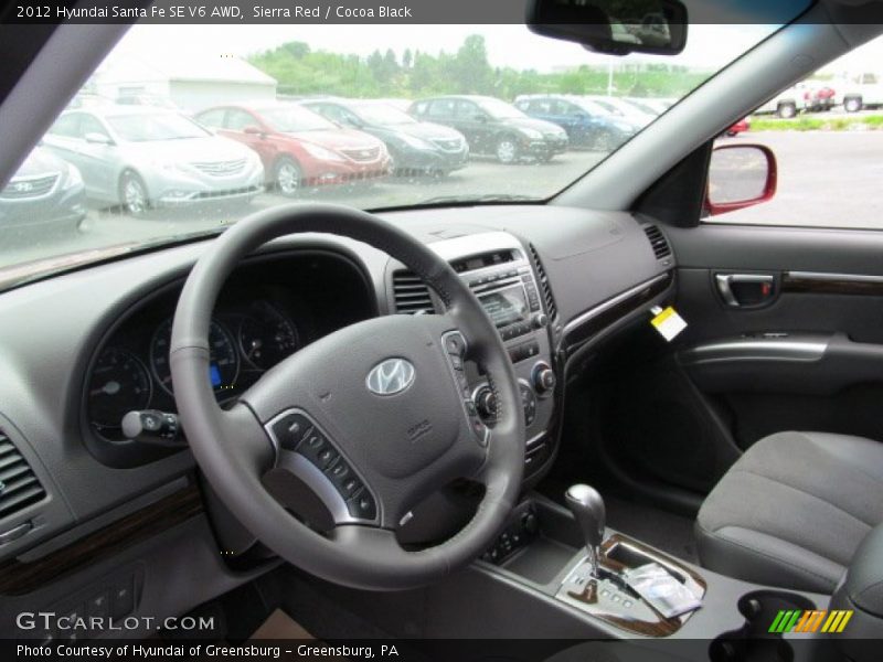 Sierra Red / Cocoa Black 2012 Hyundai Santa Fe SE V6 AWD