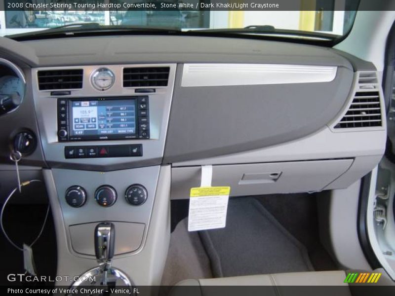 Stone White / Dark Khaki/Light Graystone 2008 Chrysler Sebring Touring Hardtop Convertible