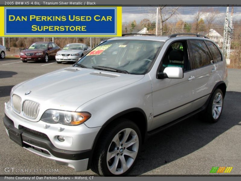 Titanium Silver Metallic / Black 2005 BMW X5 4.8is