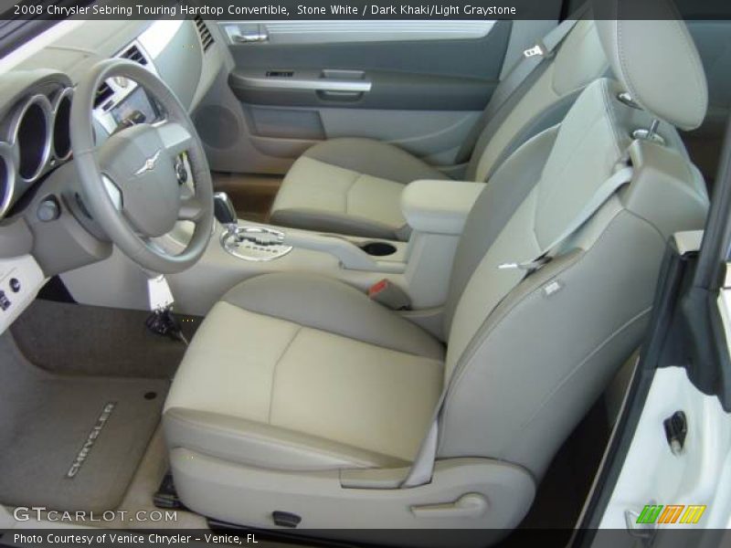 Stone White / Dark Khaki/Light Graystone 2008 Chrysler Sebring Touring Hardtop Convertible