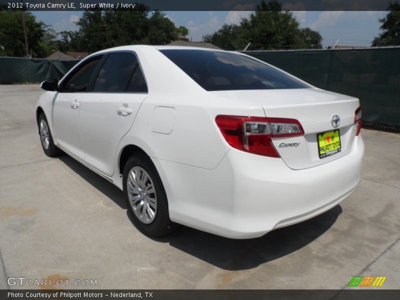 Super White / Ivory 2012 Toyota Camry LE