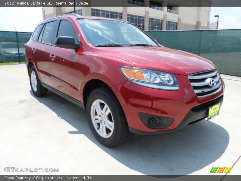 Sierra Red / Beige 2012 Hyundai Santa Fe GLS