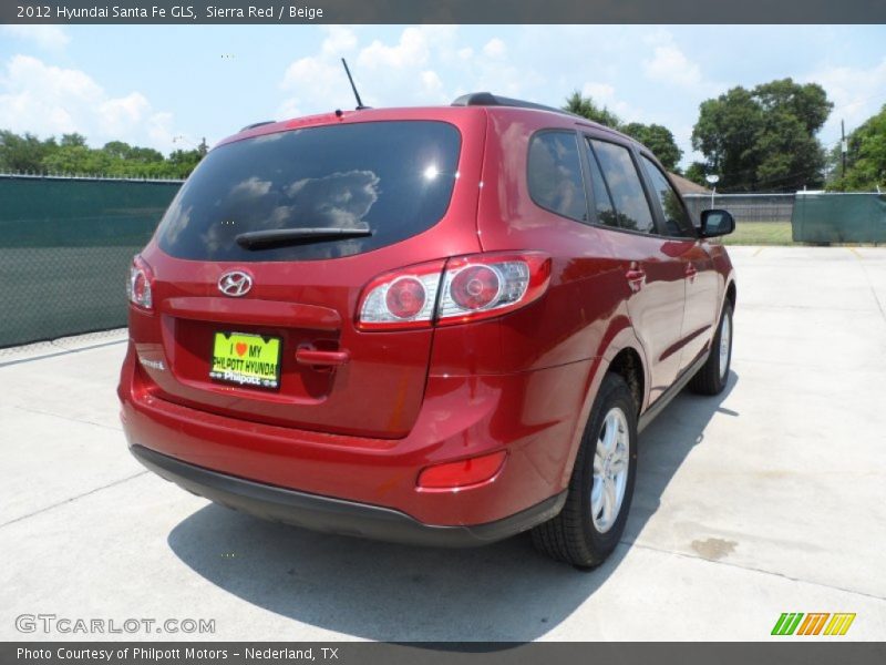 Sierra Red / Beige 2012 Hyundai Santa Fe GLS