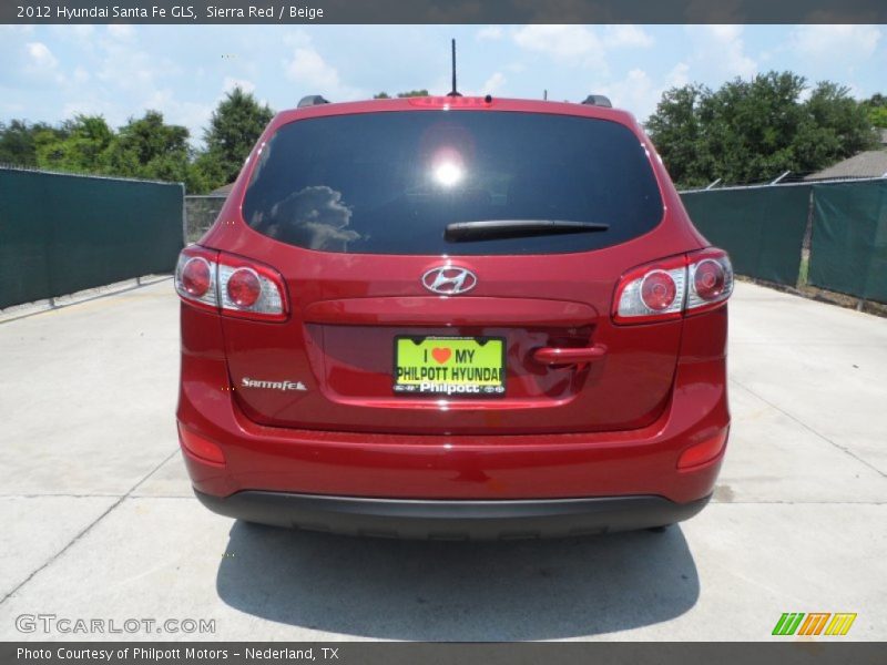Sierra Red / Beige 2012 Hyundai Santa Fe GLS