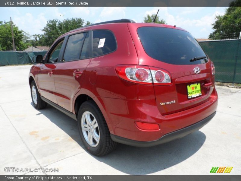 Sierra Red / Beige 2012 Hyundai Santa Fe GLS